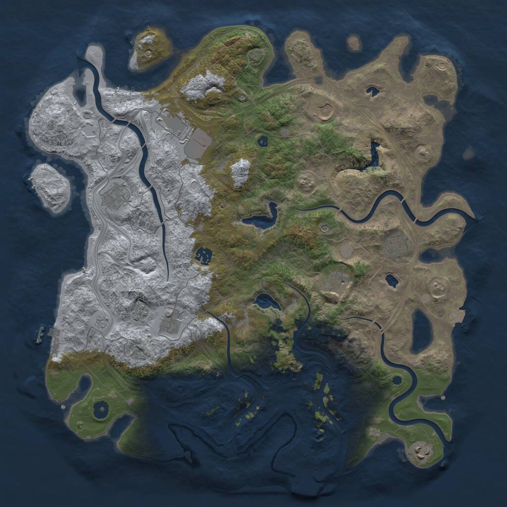 Rust Map: Procedural Map, Size: 4500, Seed: 9785614, 15 Monuments