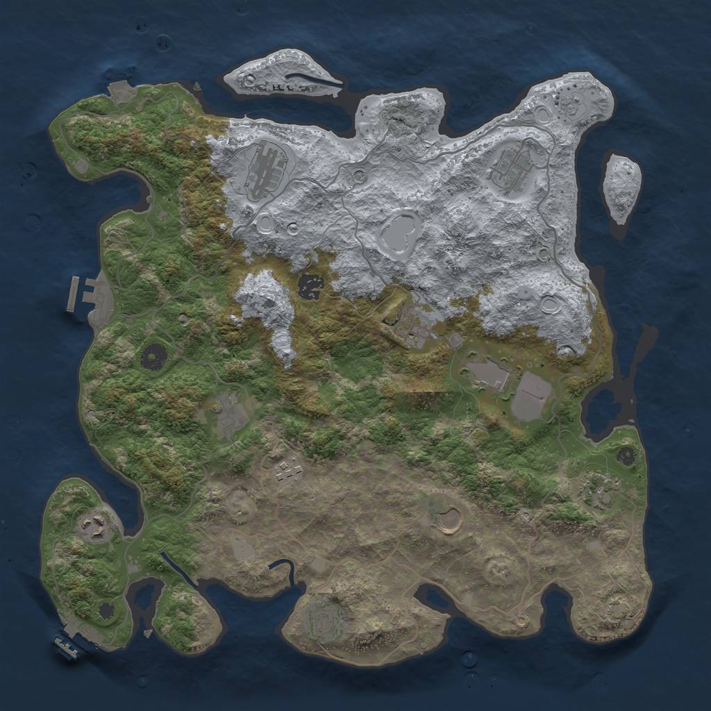 Rust Map: Procedural Map, Size: 4000, Seed: 417772127, 19 Monuments