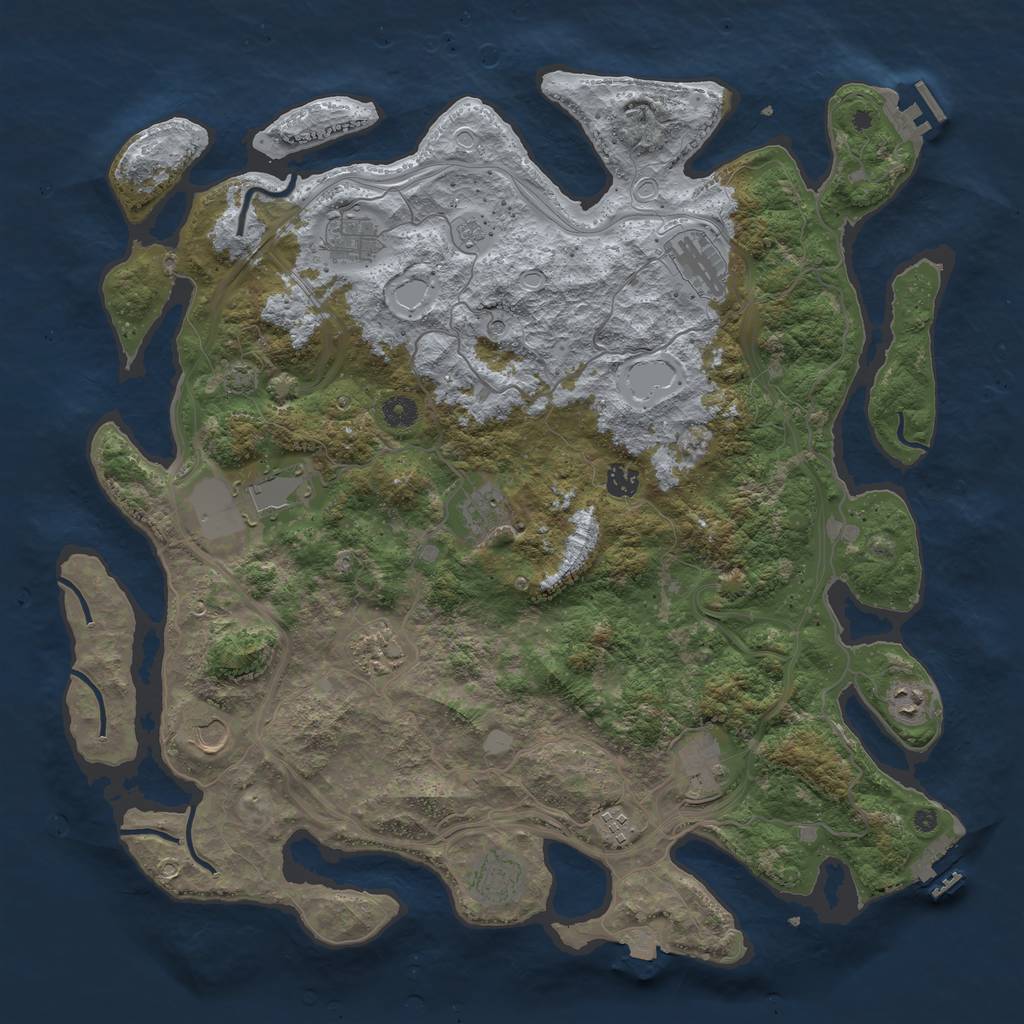 Rust Map: Procedural Map, Size: 4500, Seed: 20623, 19 Monuments