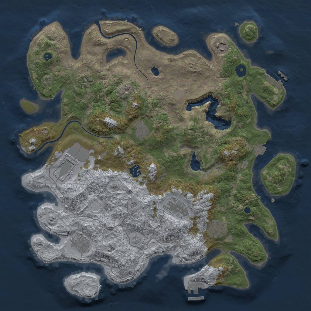Rust Map: Procedural Map, Size: 4000, Seed: 1056463860, 14 Monuments