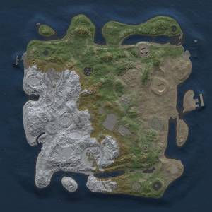 Thumbnail Rust Map: Procedural Map, Size: 3500, Seed: 128870439, 16 Monuments