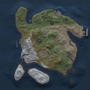 Thumbnail Rust Map: Procedural Map, Size: 2500, Seed: 18386033, 8 Monuments