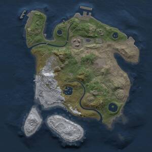 Thumbnail Rust Map: Procedural Map, Size: 2500, Seed: 18386033, 7 Monuments