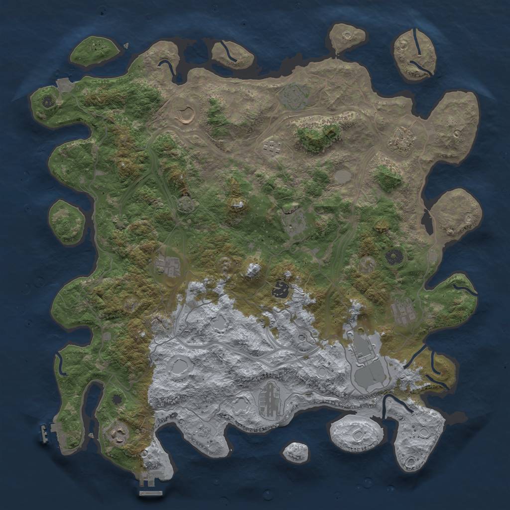 Rust Map: Procedural Map, Size: 4500, Seed: 83646482, 19 Monuments