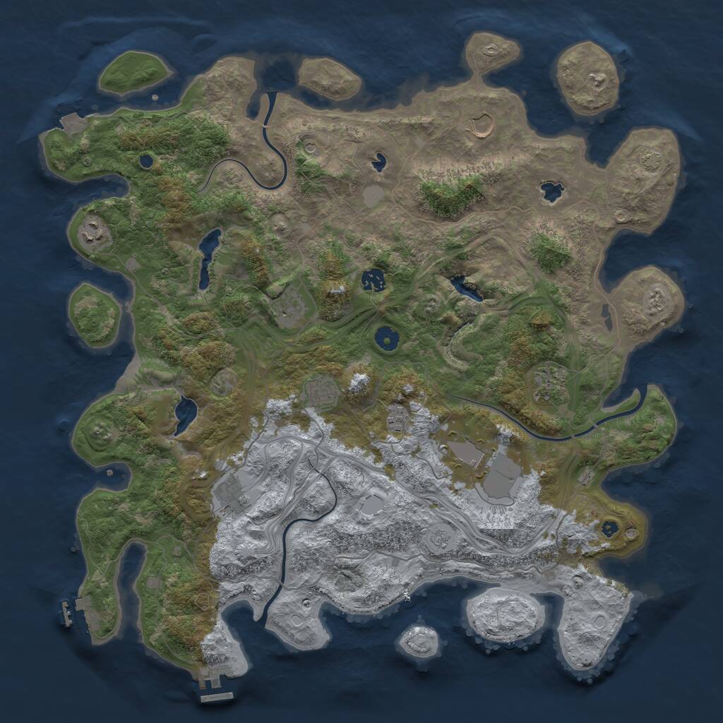 Rust Map: Procedural Map, Size: 4500, Seed: 83646482, 15 Monuments