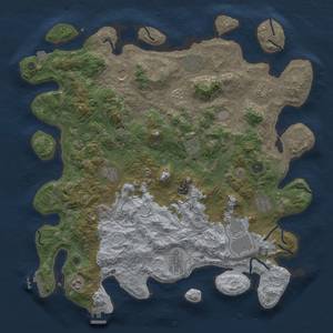 Thumbnail Rust Map: Procedural Map, Size: 4500, Seed: 83646482, 19 Monuments