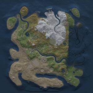 Thumbnail Rust Map: Procedural Map, Size: 3500, Seed: 958165317, 13 Monuments