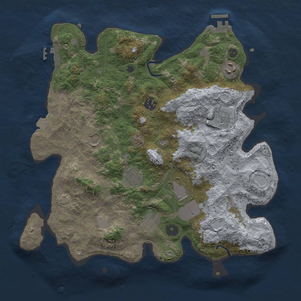 Rust Map: Procedural Map, Size: 3600, Seed: 10907, 15 Monuments