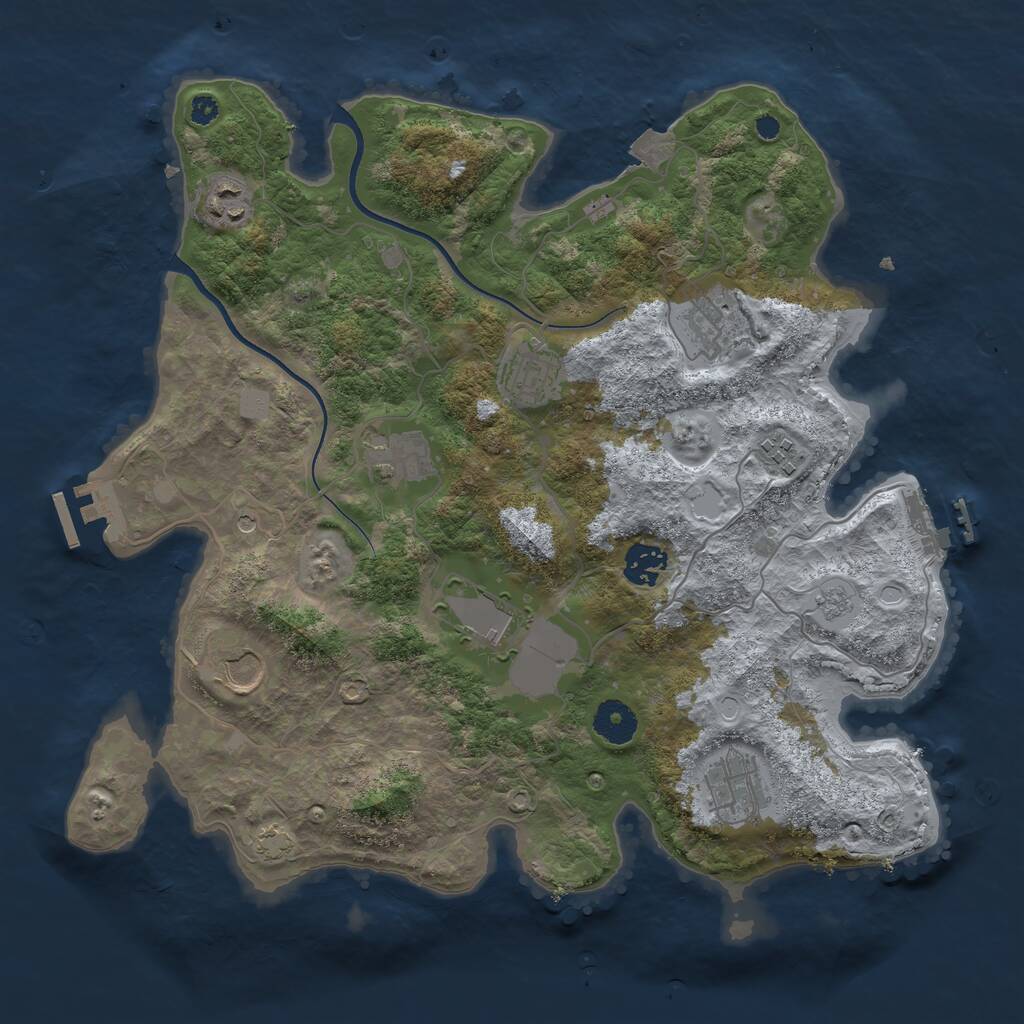 Rust Map: Procedural Map, Size: 3600, Seed: 10907, 15 Monuments