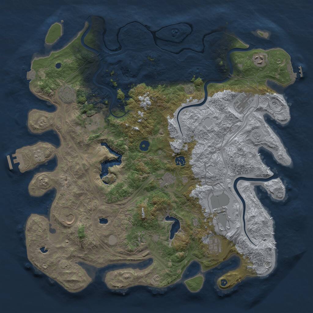 Rust Map: Procedural Map, Size: 4500, Seed: 321079796, 17 Monuments