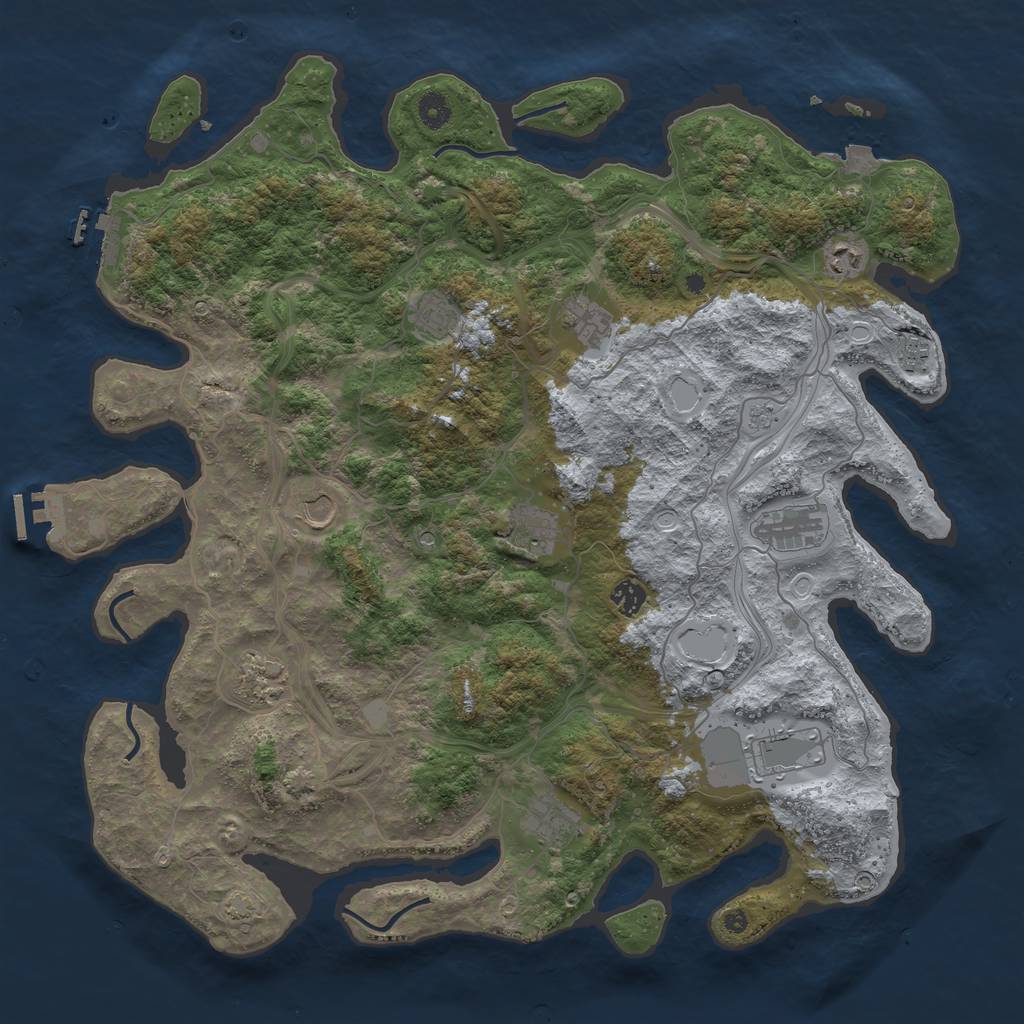 Rust Map: Procedural Map, Size: 4500, Seed: 321079796, 19 Monuments