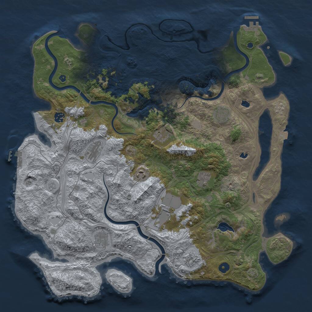Rust Map: Procedural Map, Size: 4500, Seed: 1967934, 16 Monuments