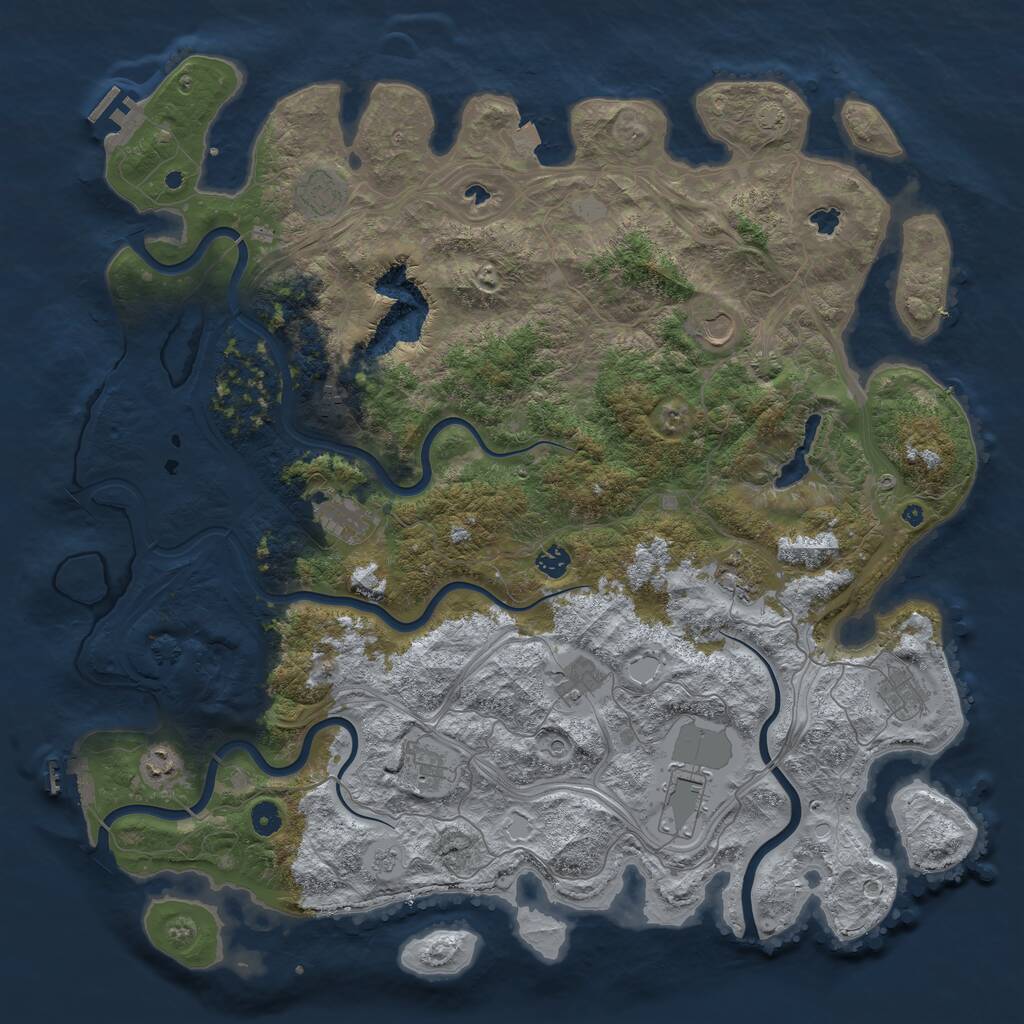 Rust Map: Procedural Map, Size: 4800, Seed: 15685796, 17 Monuments