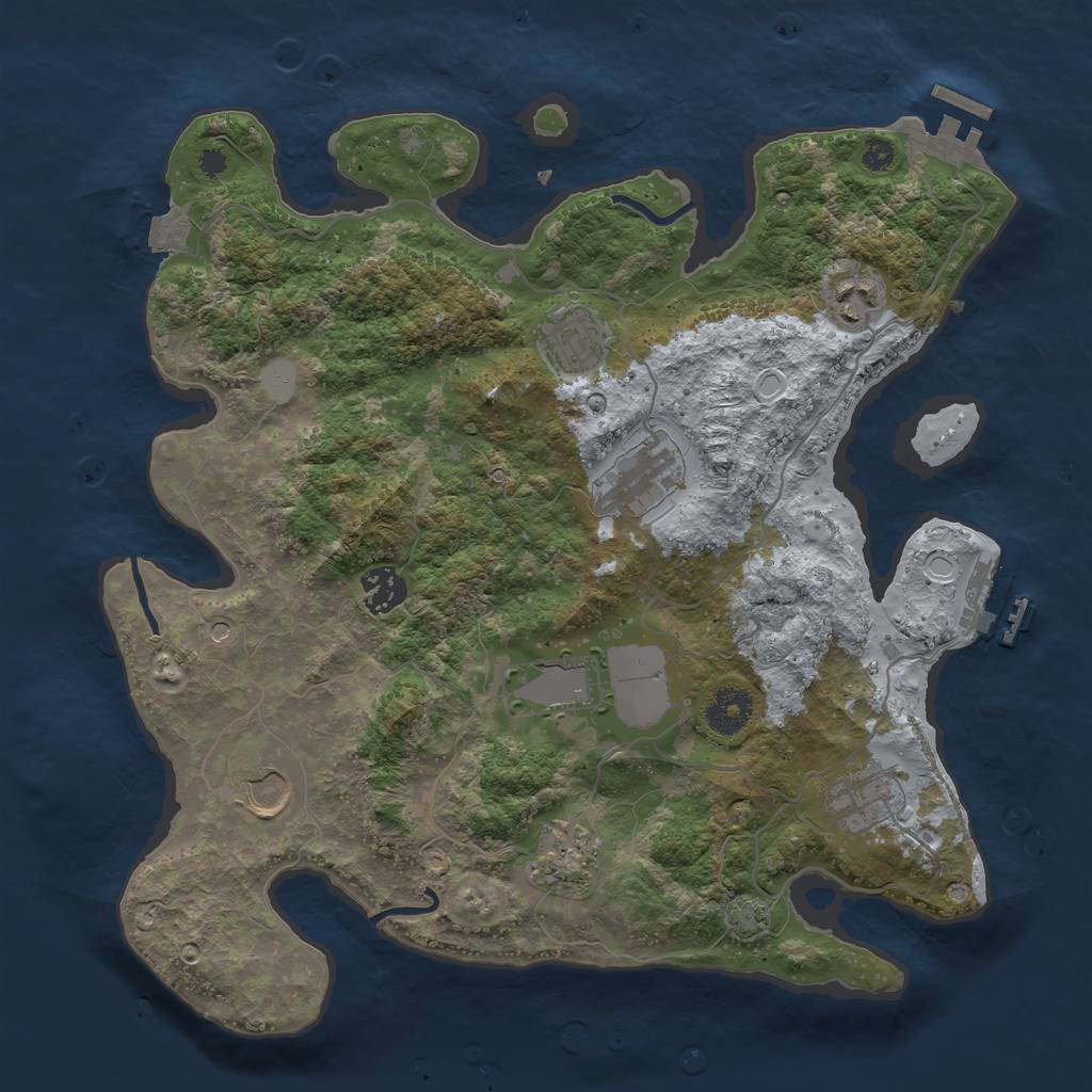 Rust Map: Procedural Map, Size: 3500, Seed: 3563457, 15 Monuments