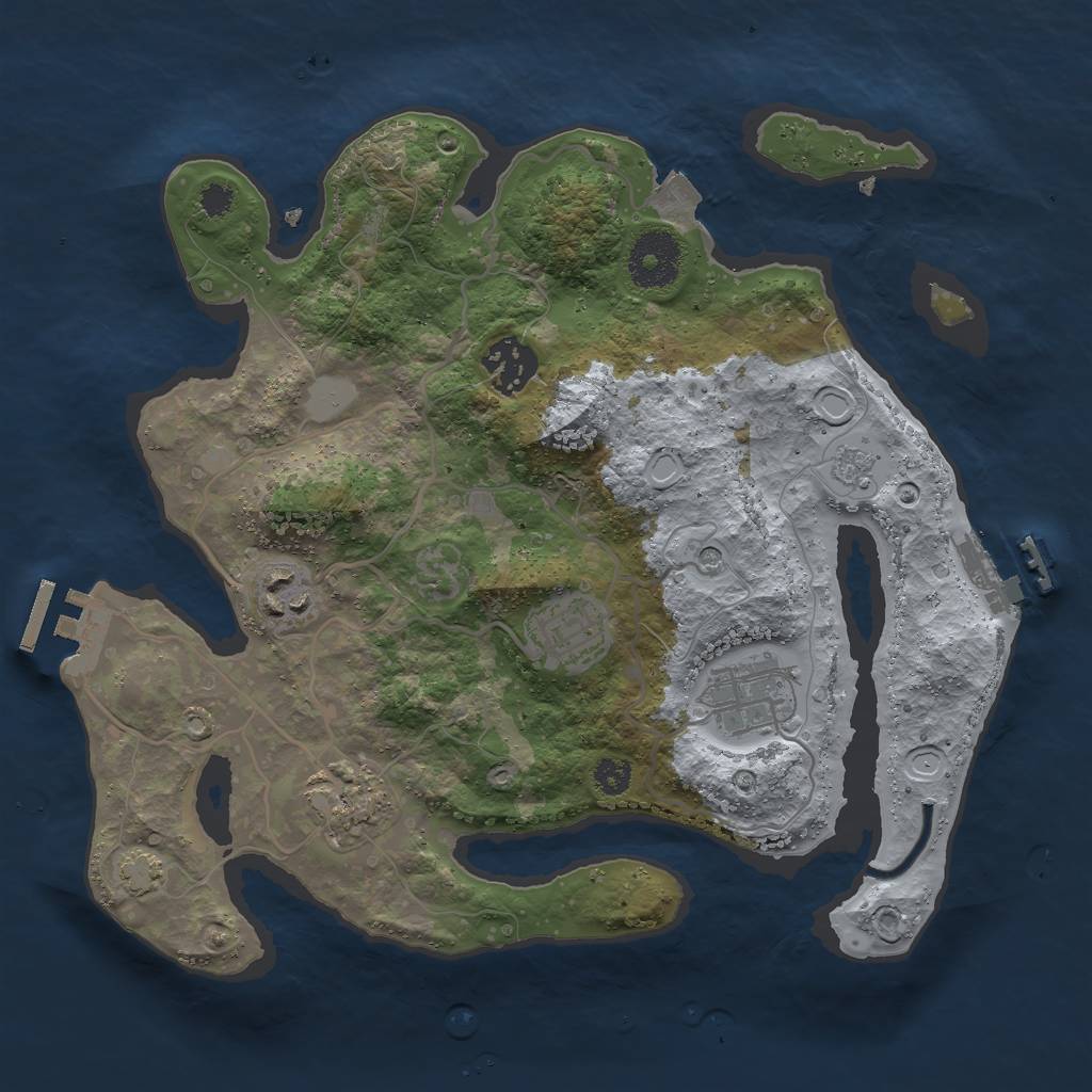 Rust Map: Procedural Map, Size: 3000, Seed: 651768287, 13 Monuments