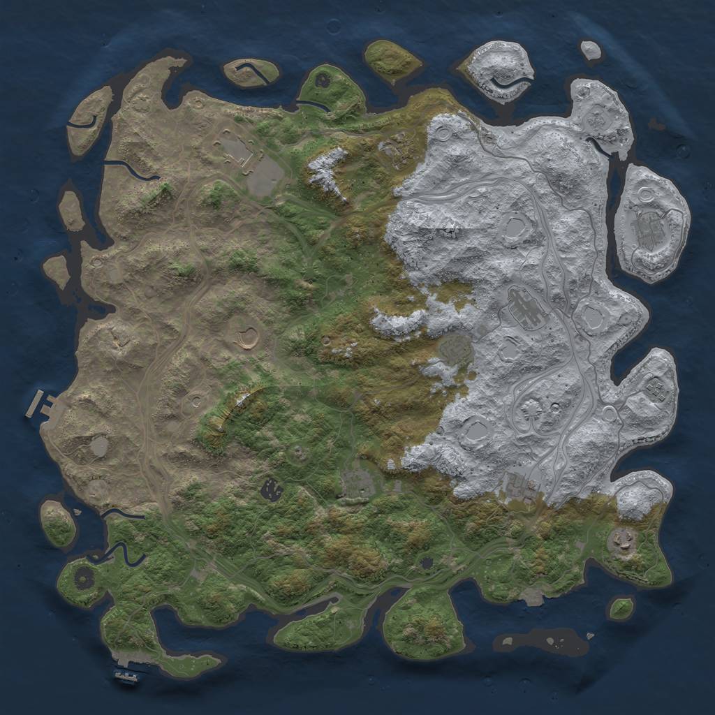 Rust Map: Procedural Map, Size: 4879, Seed: 9585112, 19 Monuments