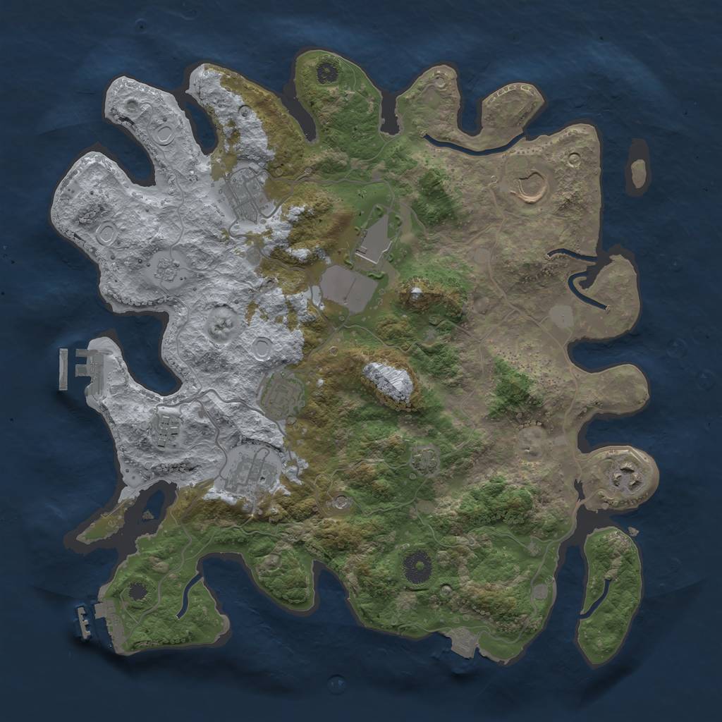 Rust Map: Procedural Map, Size: 3500, Seed: 2009460264, 15 Monuments