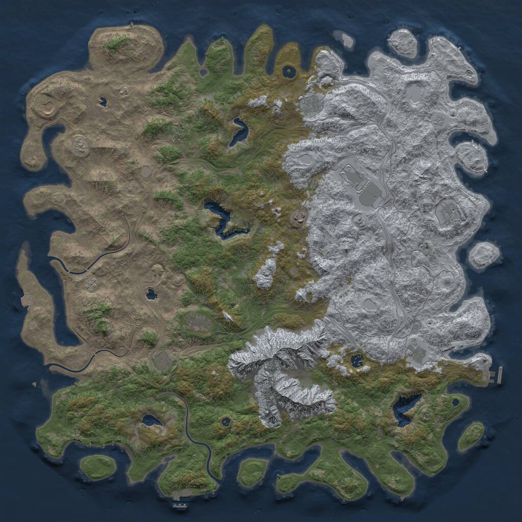 Rust Map: Procedural Map, Size: 6000, Seed: 2154, 17 Monuments