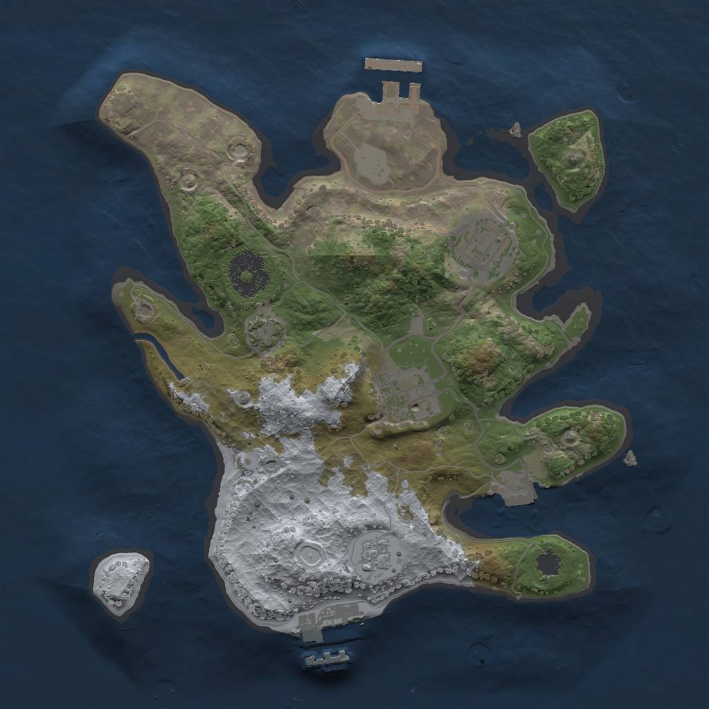 Rust Map: Procedural Map, Size: 2500, Seed: 1879361387, 9 Monuments