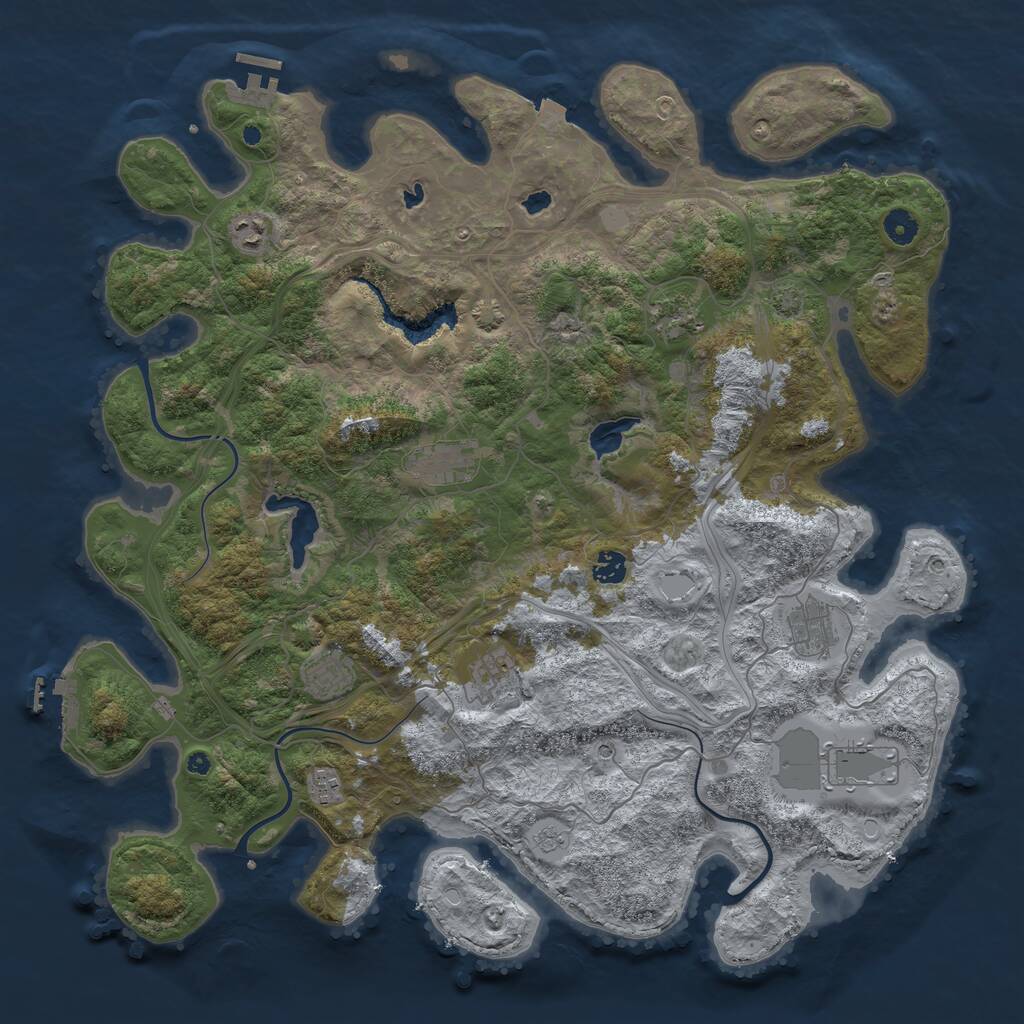 Rust Map: Procedural Map, Size: 4500, Seed: 466360722, 15 Monuments