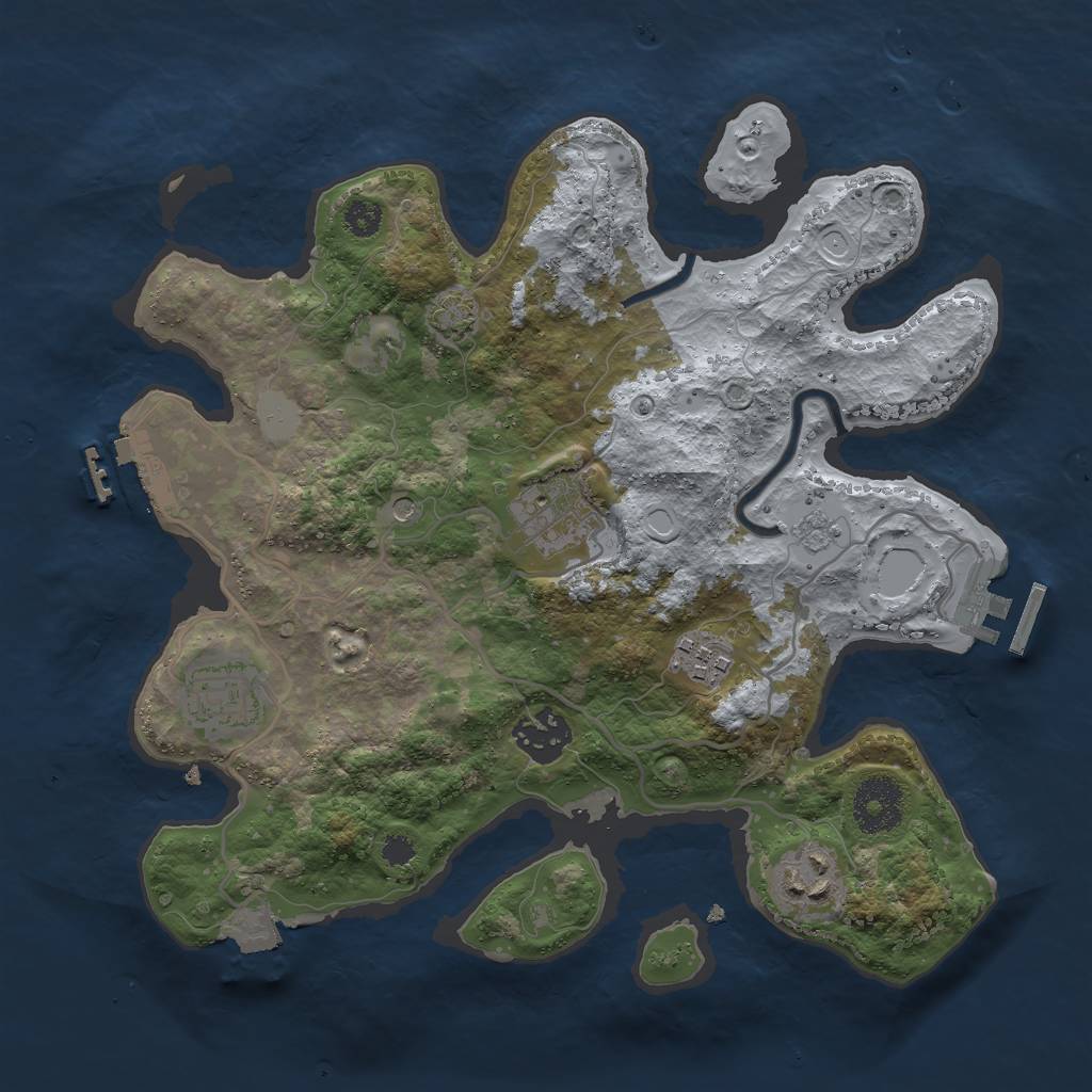 Rust Map: Procedural Map, Size: 3000, Seed: 6389504, 13 Monuments