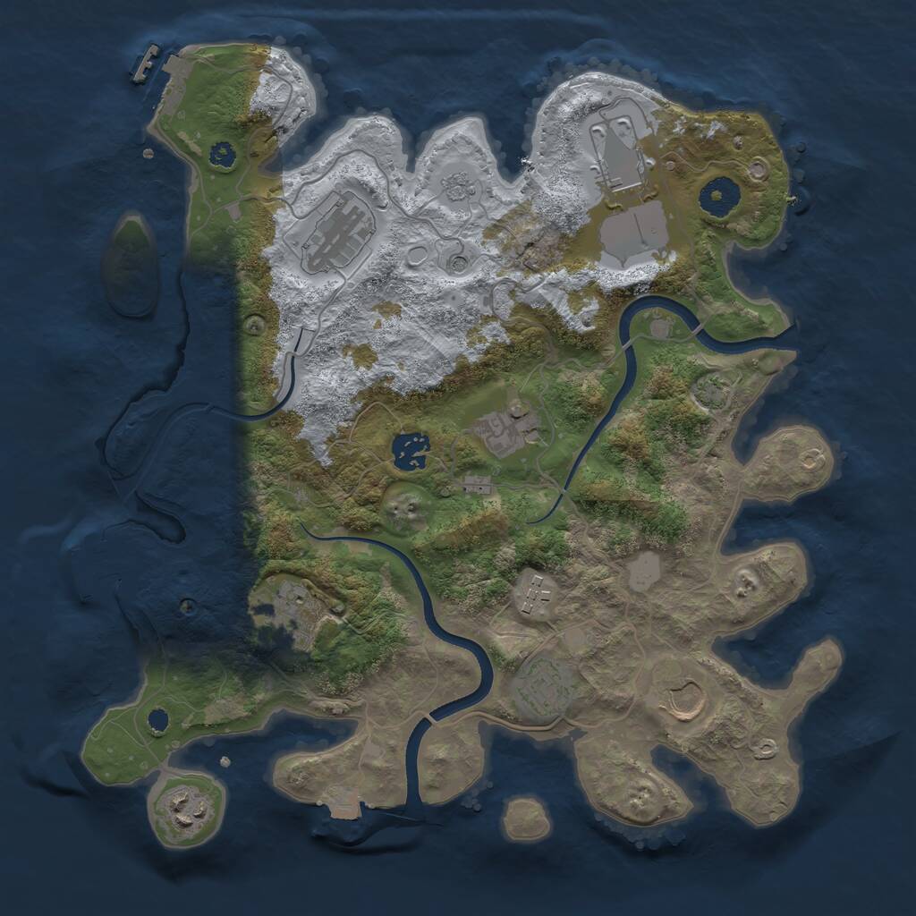 Rust Map: Procedural Map, Size: 3500, Seed: 903717, 15 Monuments