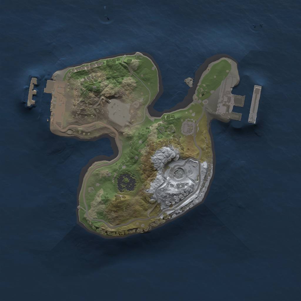 Rust Map: Procedural Map, Size: 1600, Seed: 1397295101, 6 Monuments