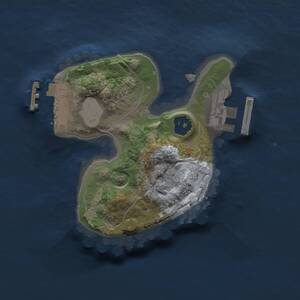 Thumbnail Rust Map: Procedural Map, Size: 1600, Seed: 1397295101, 3 Monuments