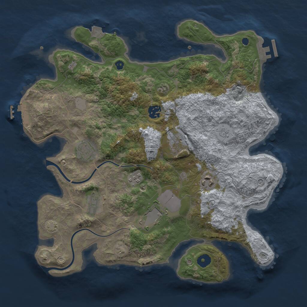 Rust Map: Procedural Map, Size: 3500, Seed: 796323717, 13 Monuments