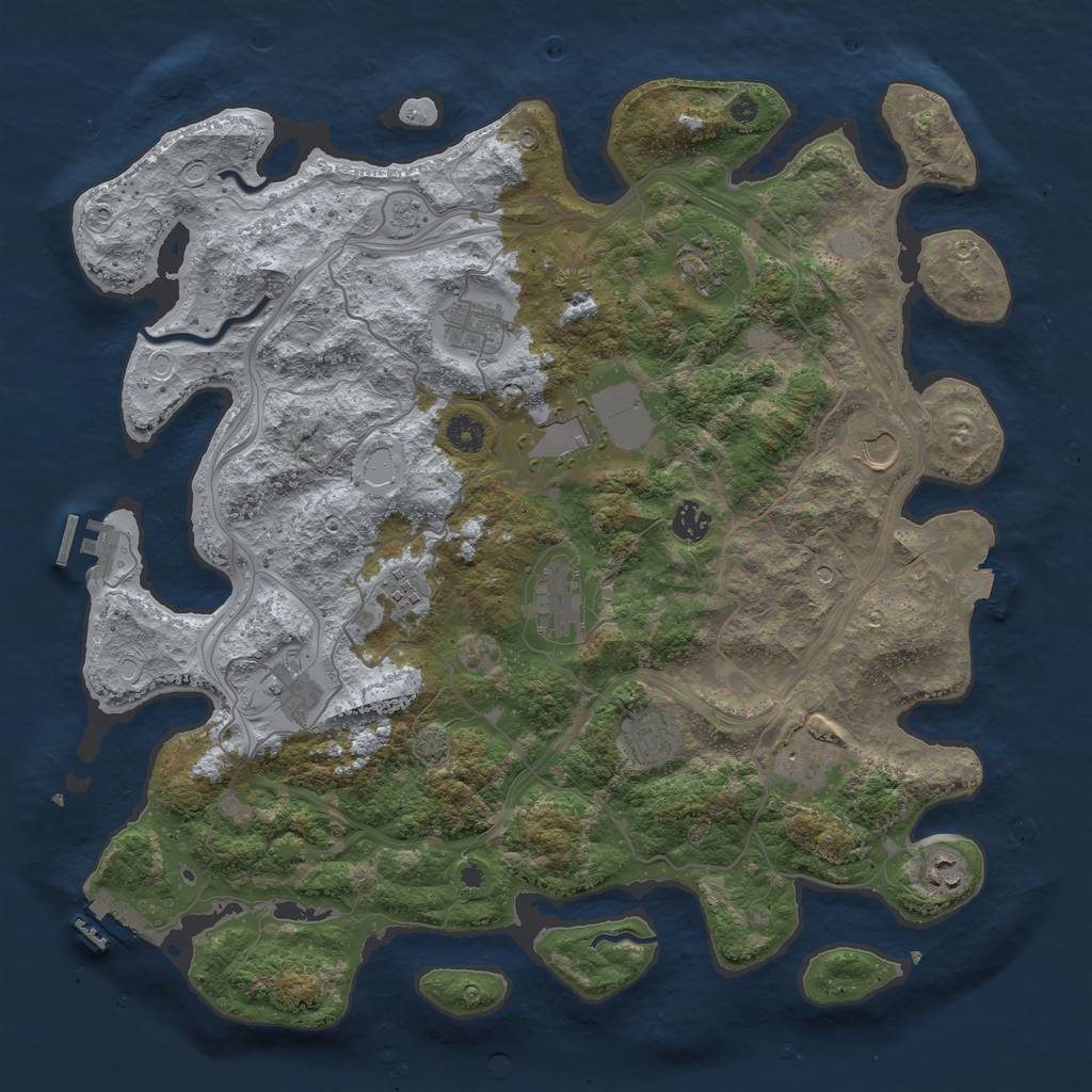 Rust Map: Procedural Map, Size: 4250, Seed: 1955154372, 19 Monuments