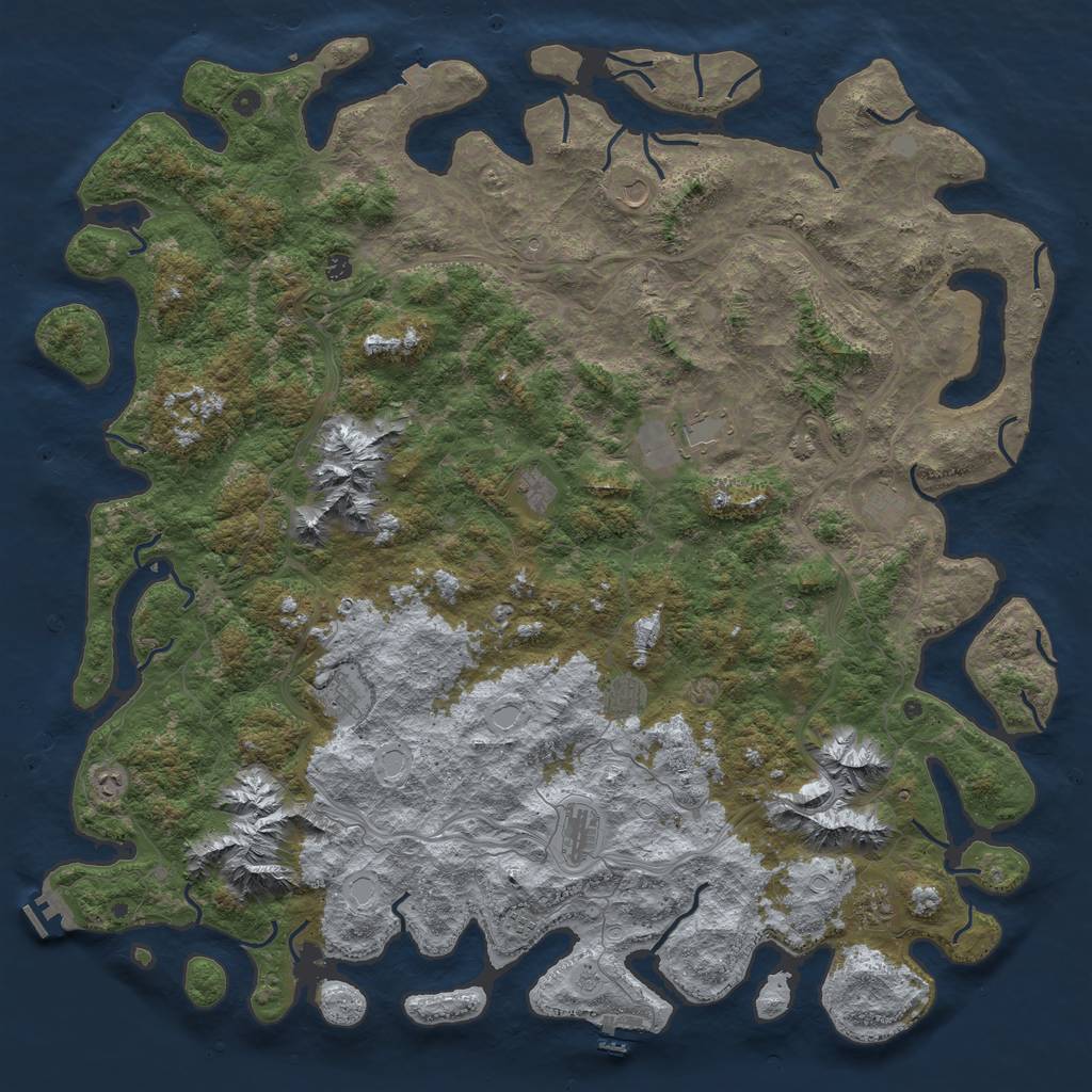 Rust Map: Procedural Map, Size: 6000, Seed: 2785309, 19 Monuments