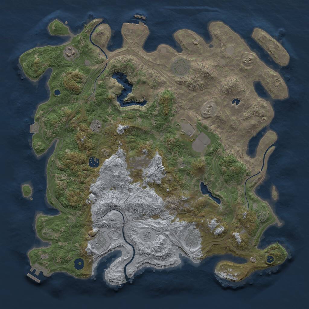 Rust Map: Procedural Map, Size: 4250, Seed: 7843, 14 Monuments
