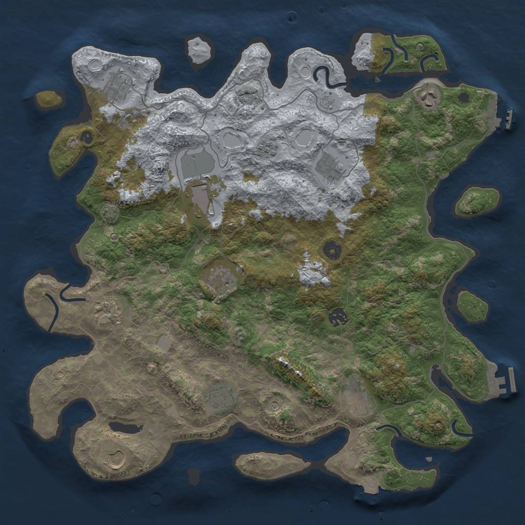 Rust Map: Procedural Map, Size: 4200, Seed: 6772245, 19 Monuments