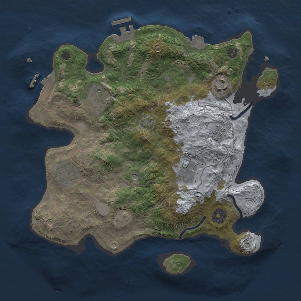 Rust Map: Procedural Map, Size: 3000, Seed: 5834, 12 Monuments