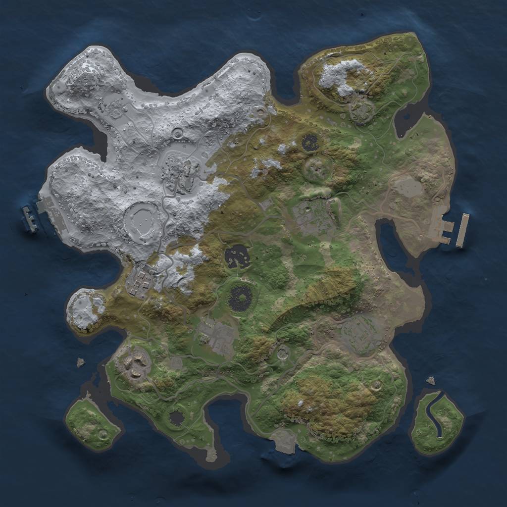 Rust Map: Procedural Map, Size: 3000, Seed: 554210367, 15 Monuments