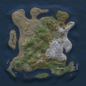 Thumbnail Rust Map: Procedural Map, Size: 3000, Seed: 1093244356, 12 Monuments