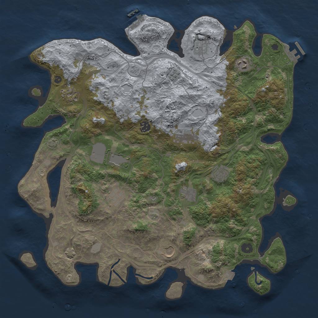 Rust Map: Procedural Map, Size: 4250, Seed: 602850594, 19 Monuments