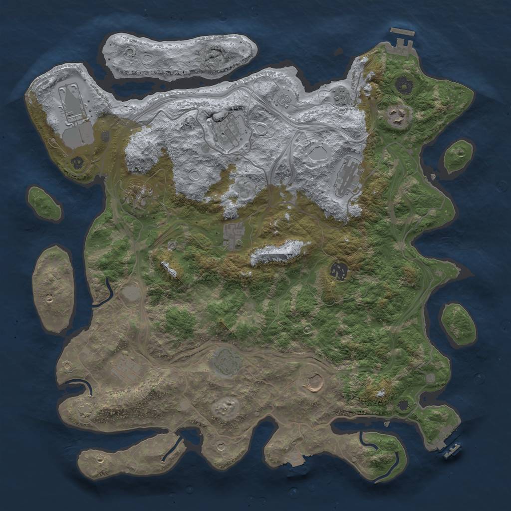 Rust Map: Procedural Map, Size: 4250, Seed: 809945092, 19 Monuments