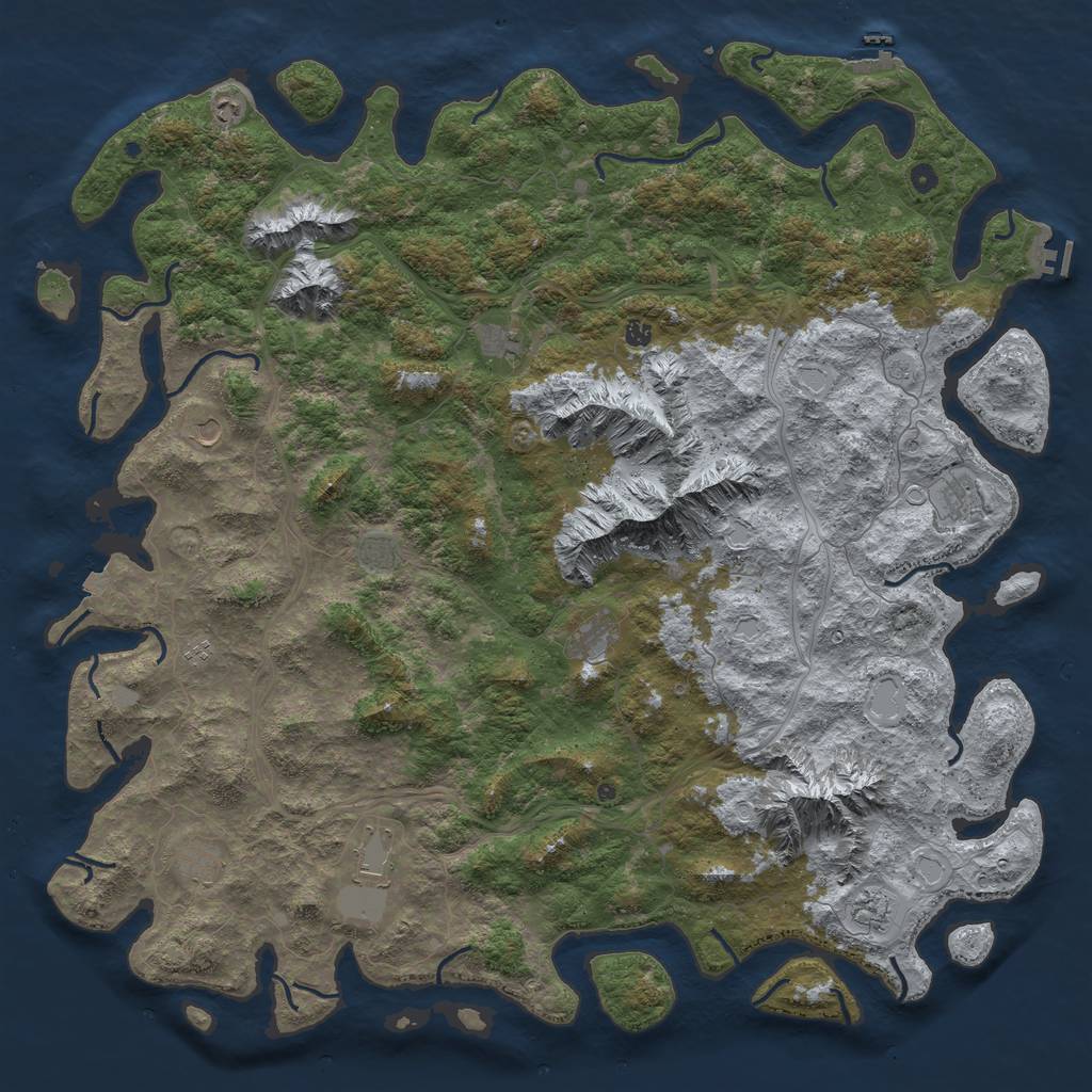 Rust Map: Procedural Map, Size: 6000, Seed: 44704353, 19 Monuments