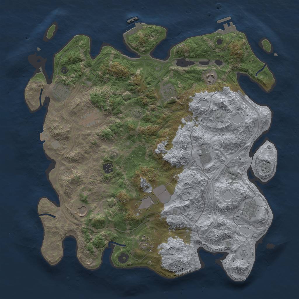 Rust Map: Procedural Map, Size: 4250, Seed: 967165252, 19 Monuments