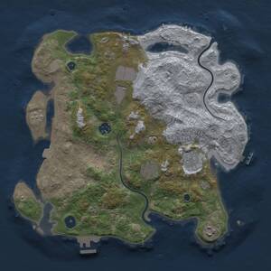 Thumbnail Rust Map: Procedural Map, Size: 3500, Seed: 290447194, 12 Monuments