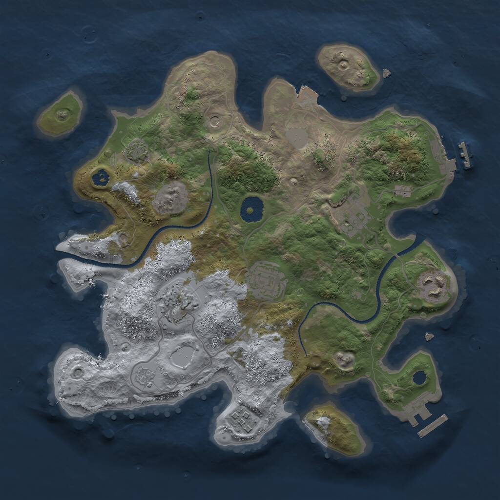 Rust Map: Procedural Map, Size: 3000, Seed: 5349801, 11 Monuments
