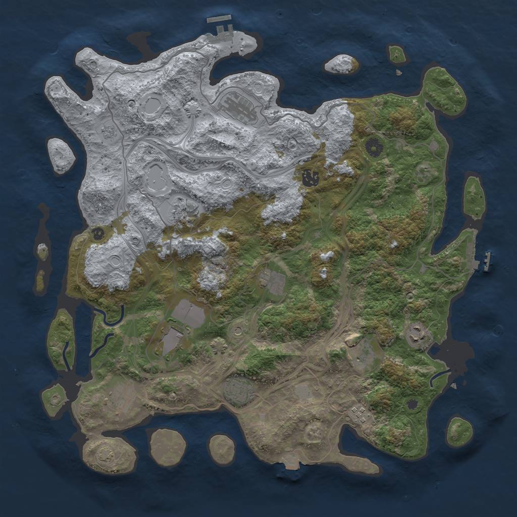 Rust Map: Procedural Map, Size: 4250, Seed: 226263422, 18 Monuments