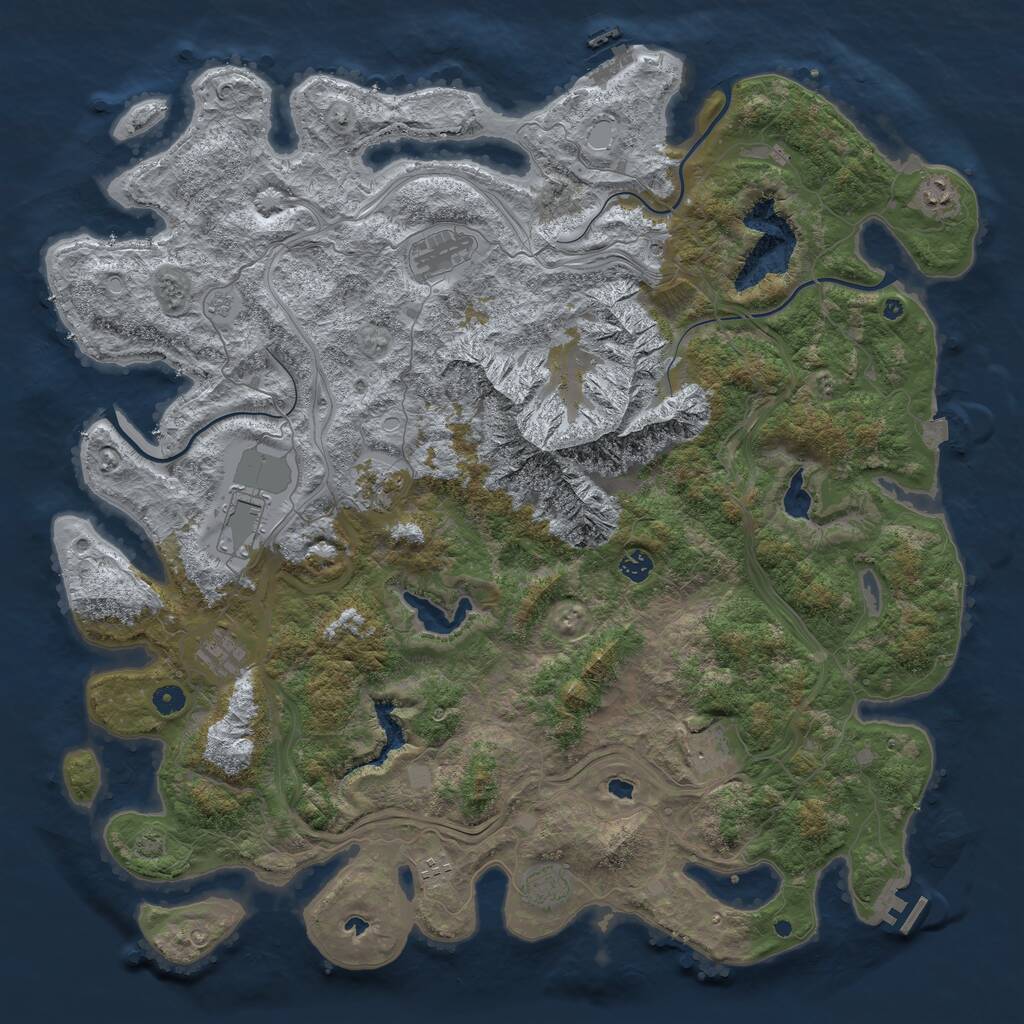 Rust Map: Procedural Map, Size: 5000, Seed: 472060328, 15 Monuments