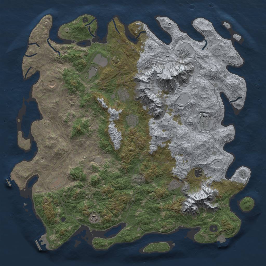 Rust Map: Procedural Map, Size: 5000, Seed: 37767129, 19 Monuments
