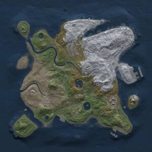 Thumbnail Rust Map: Procedural Map, Size: 3000, Seed: 833743078, 9 Monuments