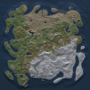 Thumbnail Rust Map: Procedural Map, Size: 4500, Seed: 1216072456, 14 Monuments