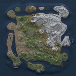 Thumbnail Rust Map: Procedural Map, Size: 3500, Seed: 206083630, 15 Monuments