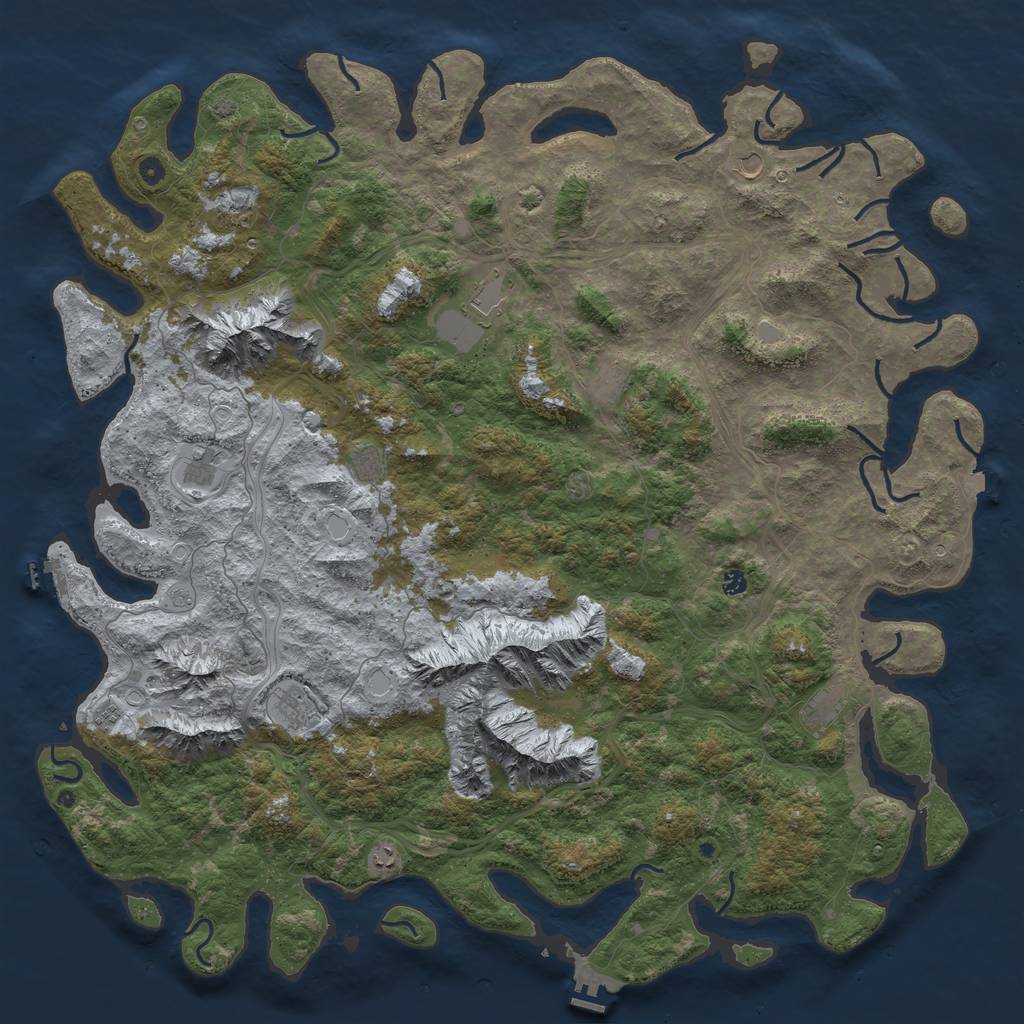 Rust Map: Procedural Map, Size: 6000, Seed: 723047522, 19 Monuments