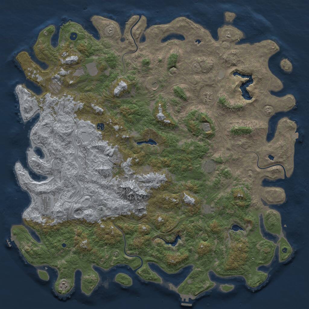 Rust Map: Procedural Map, Size: 6000, Seed: 723047522, 17 Monuments